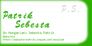 patrik sebesta business card